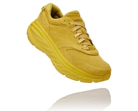 Hoka One One Bondi L Semiš Moški Road Tekaški Čevlji Rumena SI-175604G